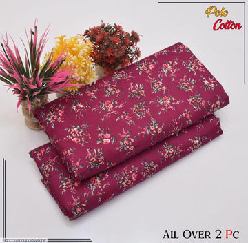 2 Pcs Women's Unstitched Printed Suit