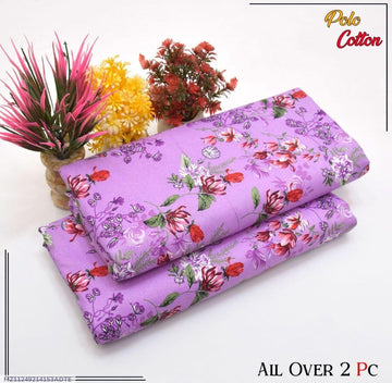 2 Pcs Women's Unstitched Printed Suit