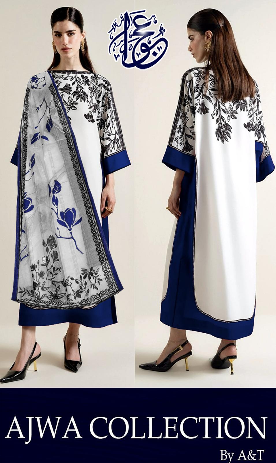 3 Pcs Women's Stitched Lawn Printed Suit