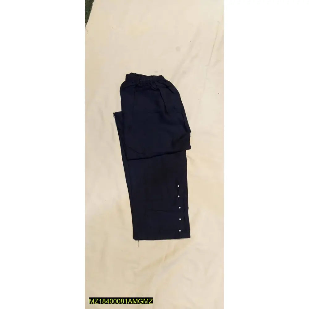 Womens Khaddar Capri Trouser (Black)