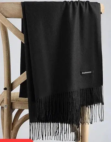 1 Pc Women's Cashmere Plain Shawl (Black)