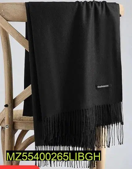 1 Pc Women's Cashmere Plain Shawl (Black)