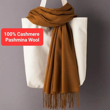 1 Pc Women's Cashmere Plain Shawl (Brown)