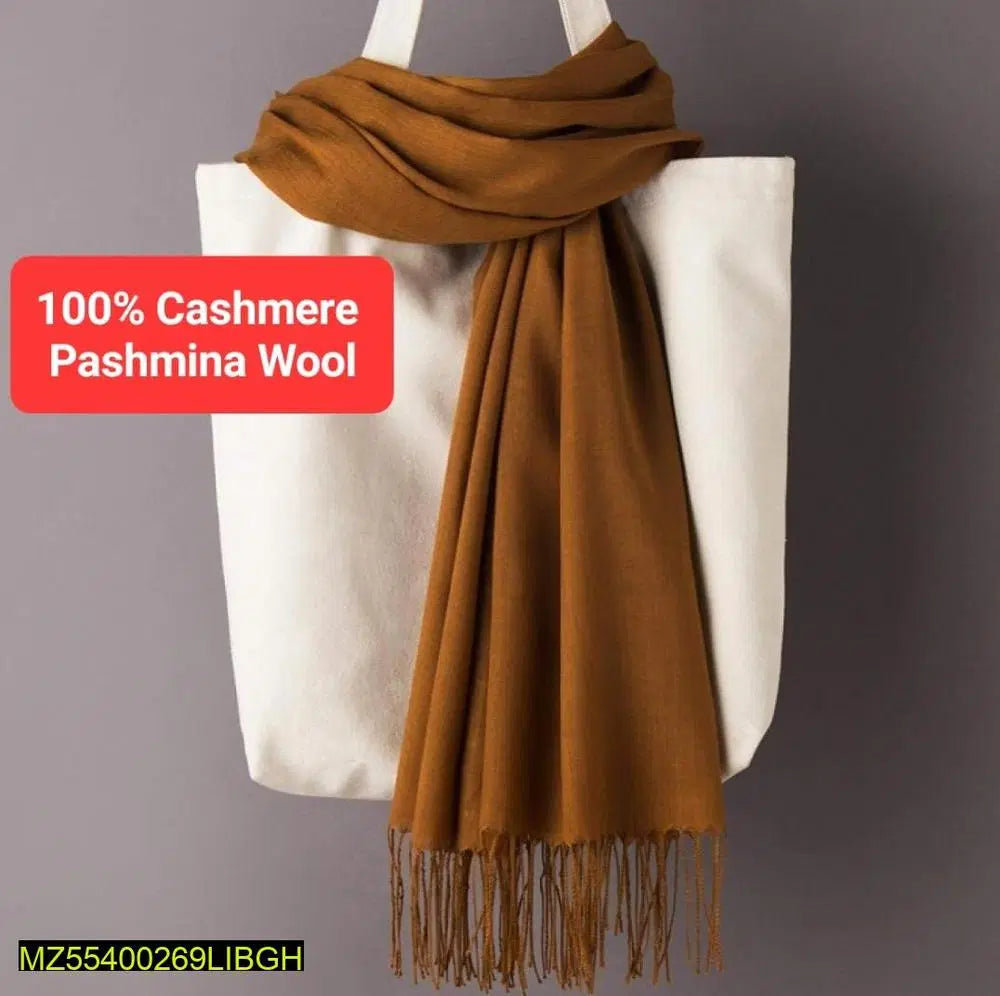 1 Pc Women's Cashmere Plain Shawl (Brown)