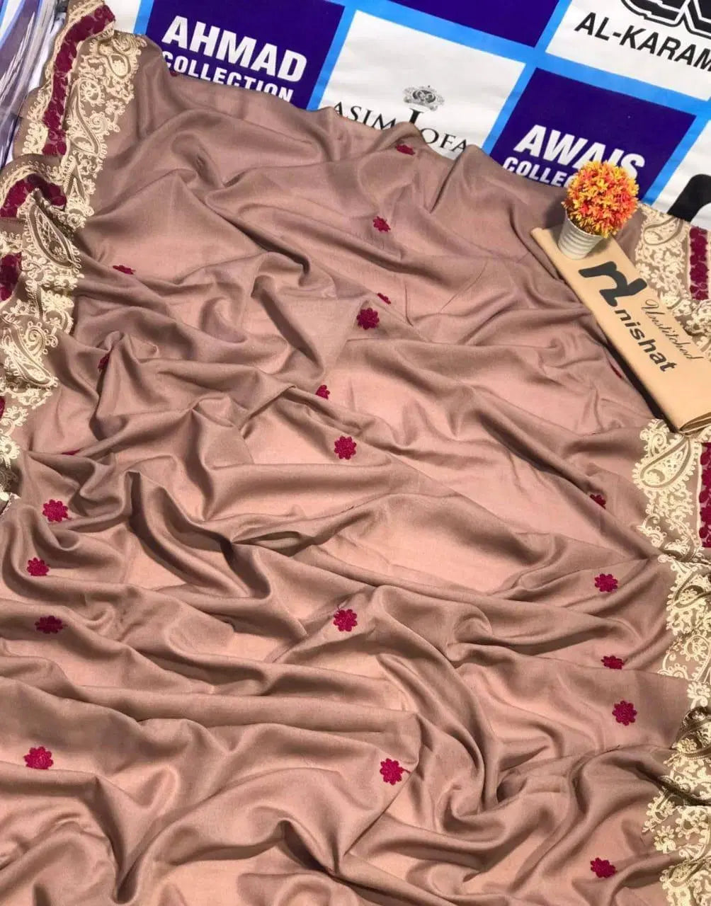 Women's Swiss Lawn Plain Shawl (Beige)