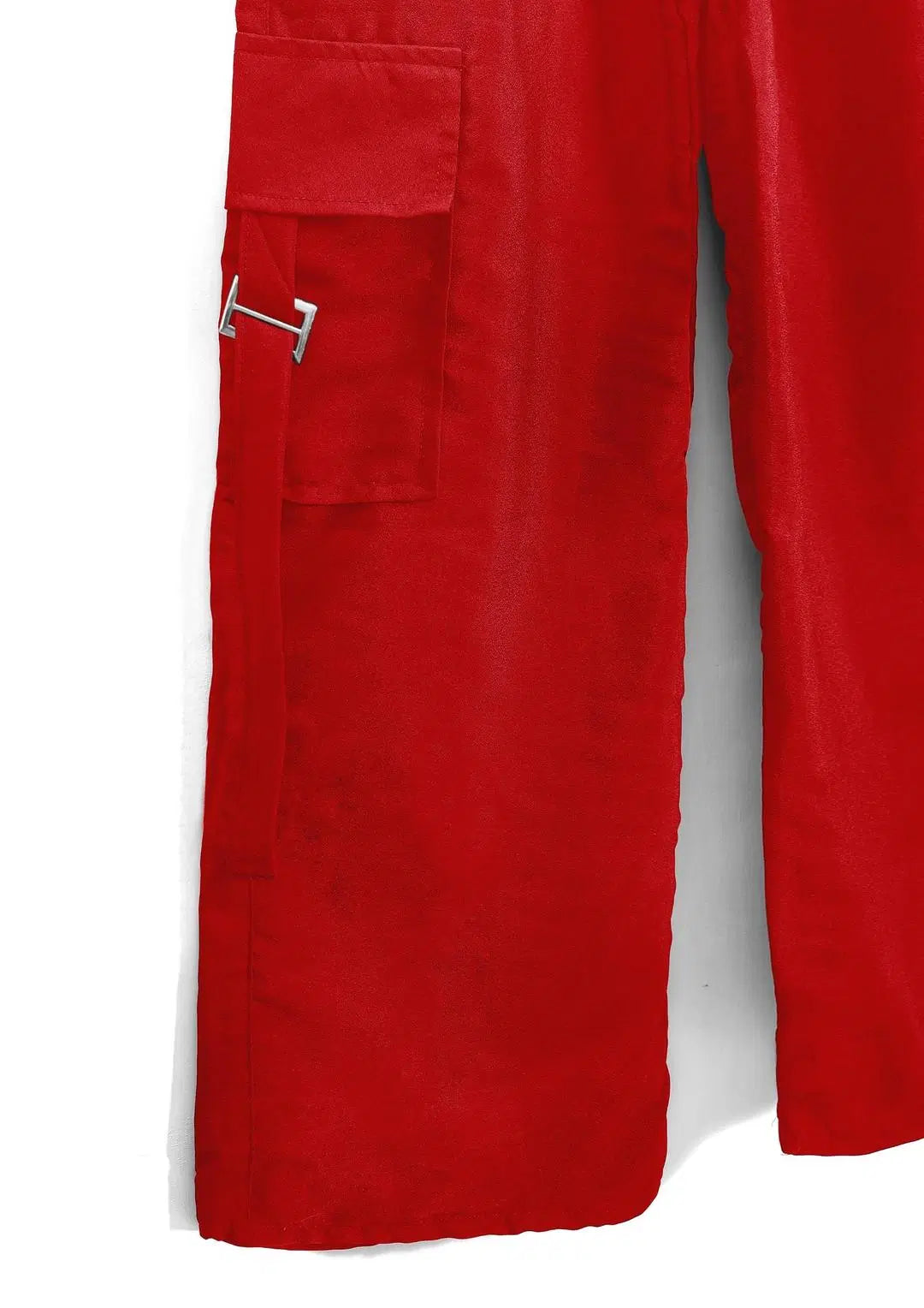 1 Pc Women's Stitched Cotton Plain Cargo Trouser With Belt (red)