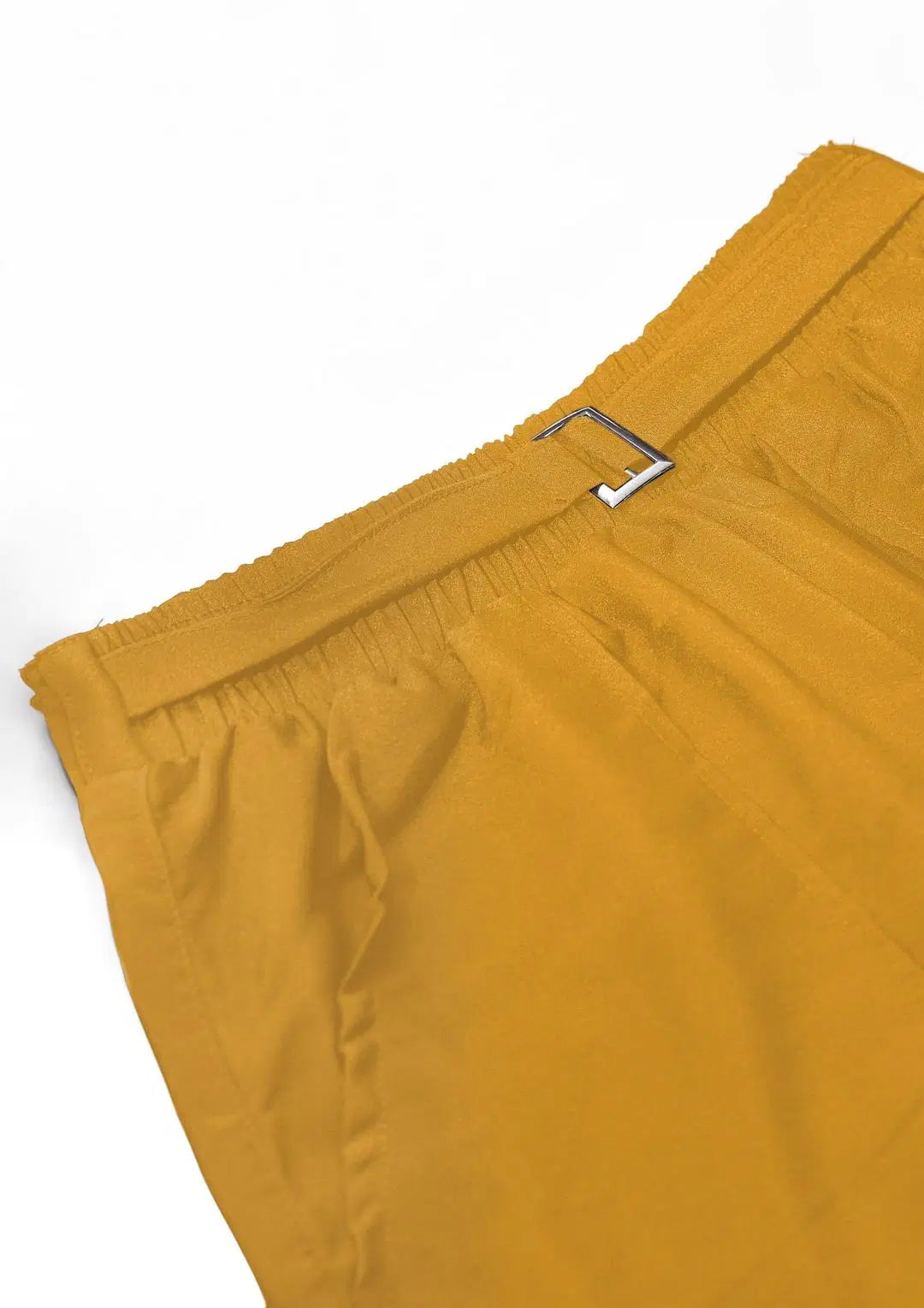1 Pc Women's Stitched Cotton Plain Cargo Trouser With Belt (Yellow)
