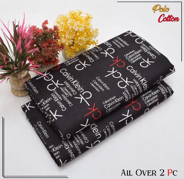 2 Pcs Women's Unstitched Printed Suit (CK Black)