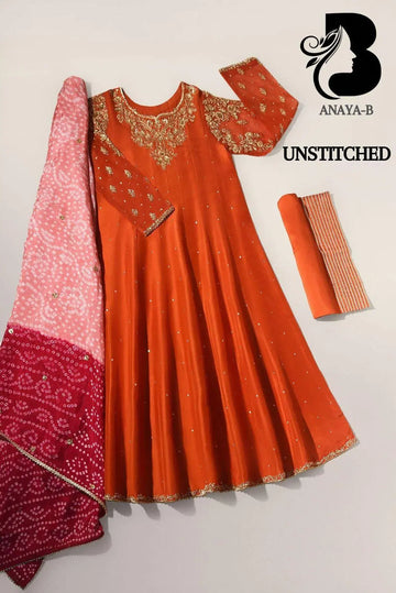 3 Pcs Women's Unstitched Hand Work Suit